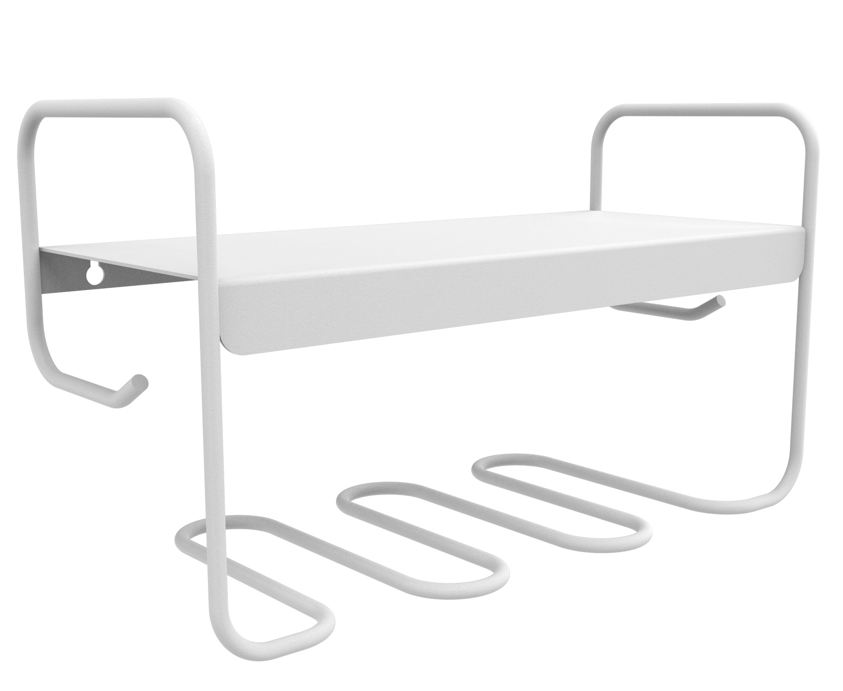 Weißes Picolino Wandregal von Fermob für drinnen und draußen, modernes Design mit Ablage und Hängevorrichtung.