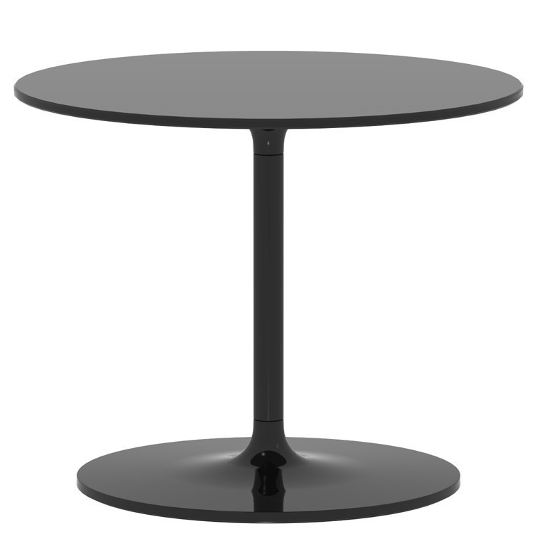Schwarzer Poppy Beistelltisch von Rexite mit runder Tischplatte und Fuß, modernes Design für Wohnzimmer.