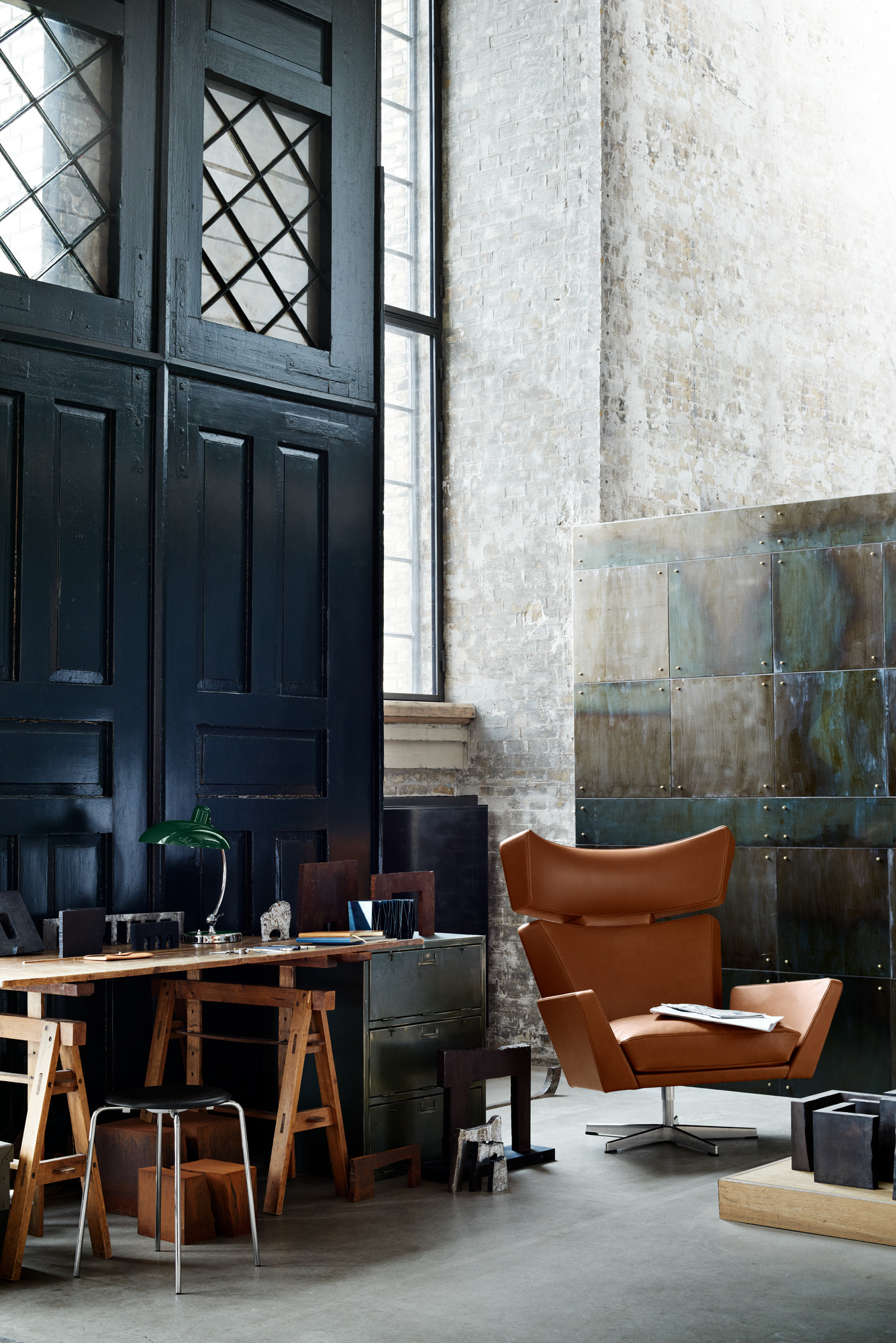 6631 T Luxe tafellamp KAISER idell ZWART HOOGGLANS Fritz Hansen UNIEK EXEMPLAAR 