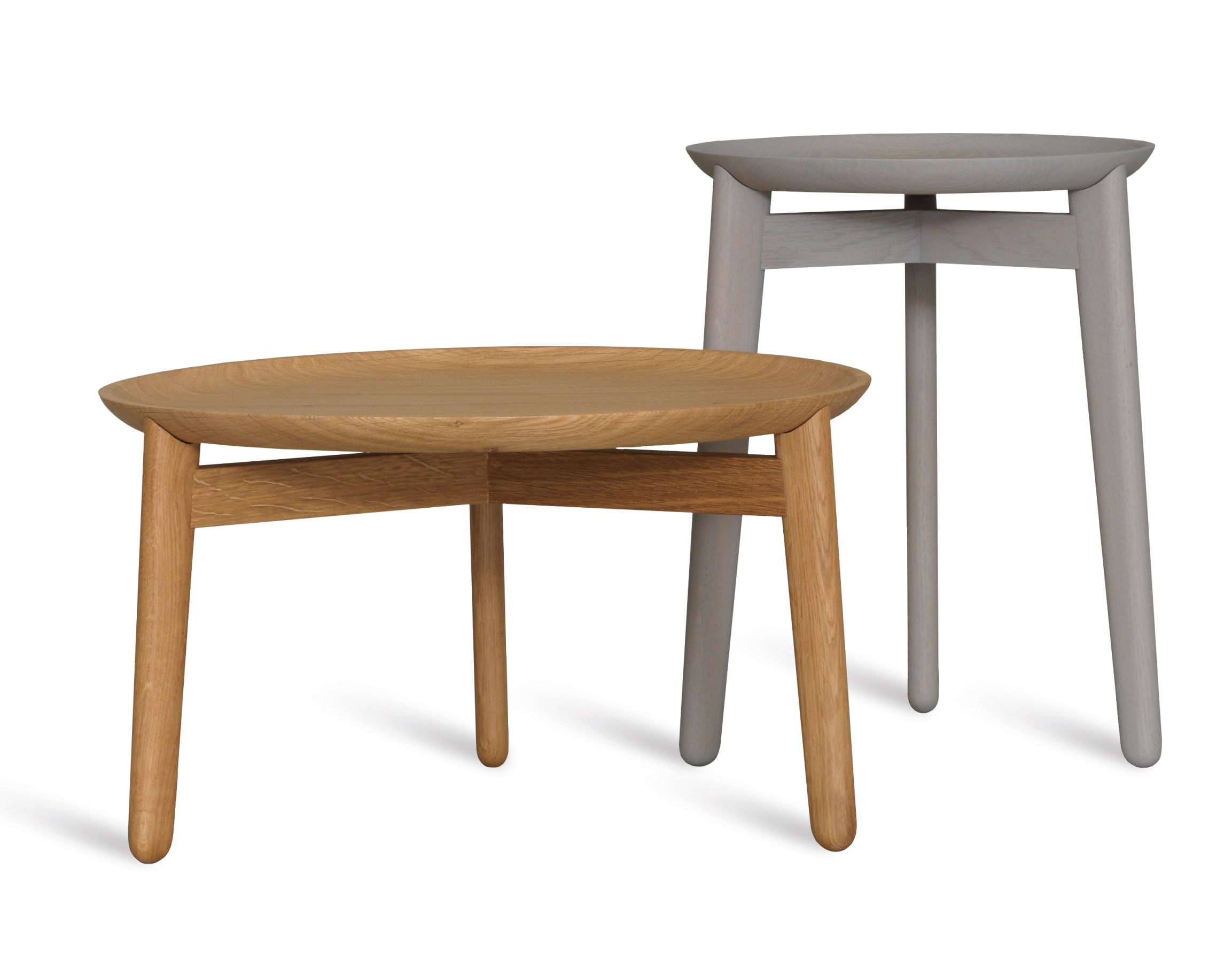 Plaisir 1 Beistelltisch von Zeitraum, H 46 cm, aus hellem und grauem Holz.