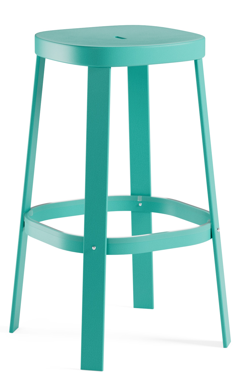 Thor Barstool Barhocker Outdoor Emu, türkis, aus Metall, für den Garten und die Terrasse.