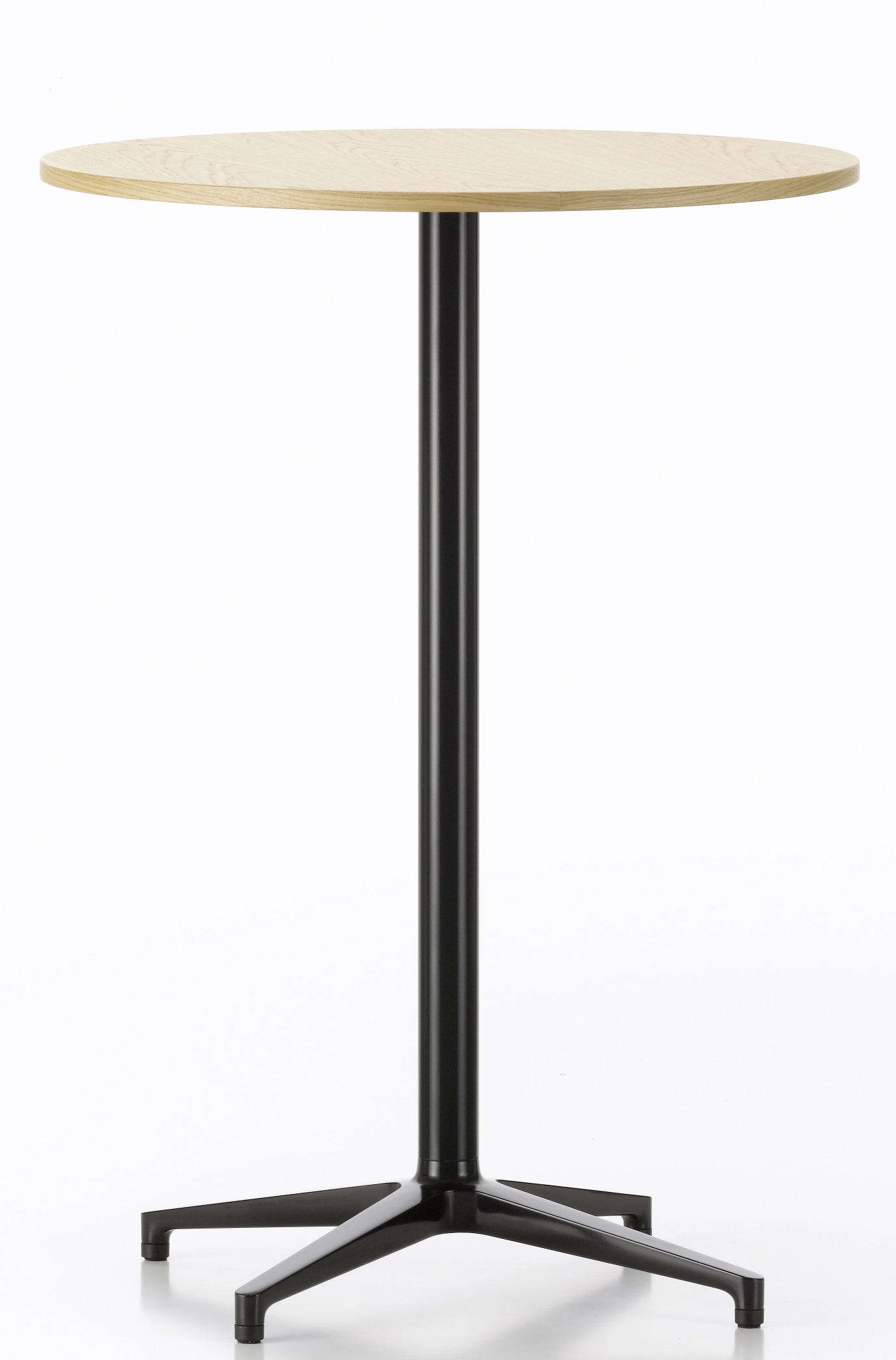 Bistro Table Stehtisch von Vitra für den Innenbereich mit heller Tischplatte und schwarzem Fuß.