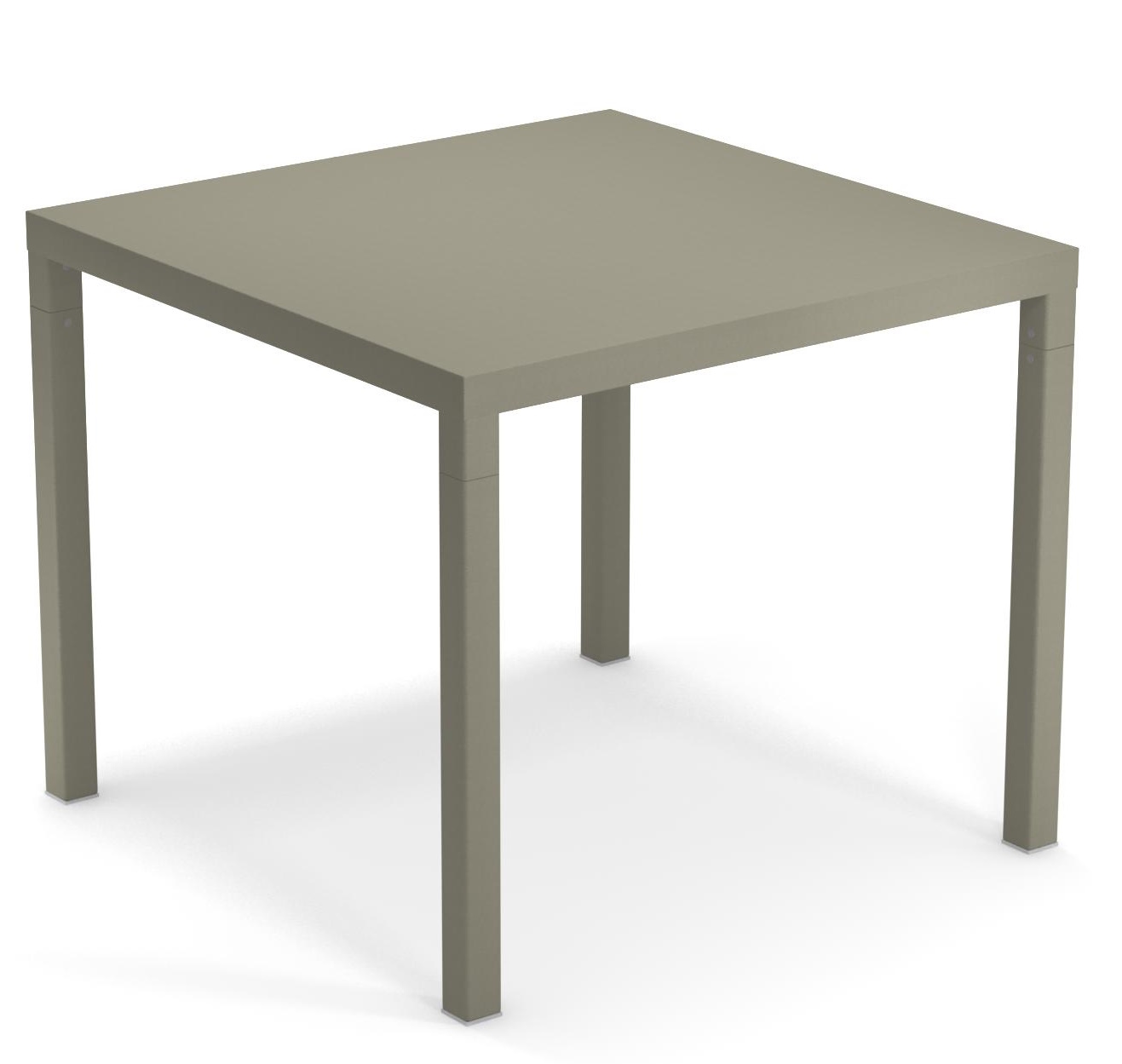 Quadratischer Nova Tisch von Emu für den Außenbereich, modernes Design in Taupe.