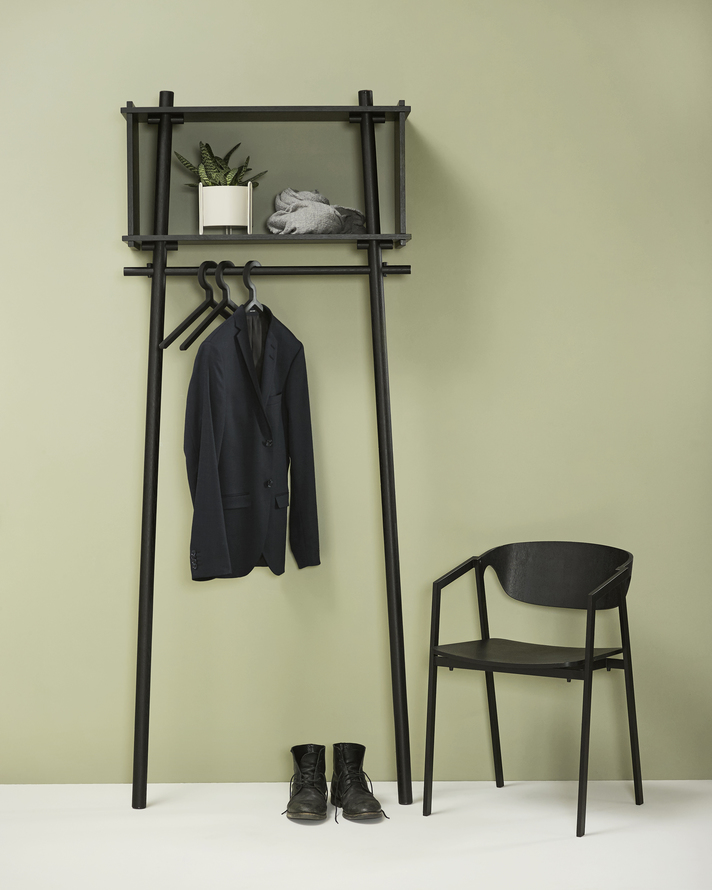 Töjbox kapstok Woud Bx80 cm eiken zwart
