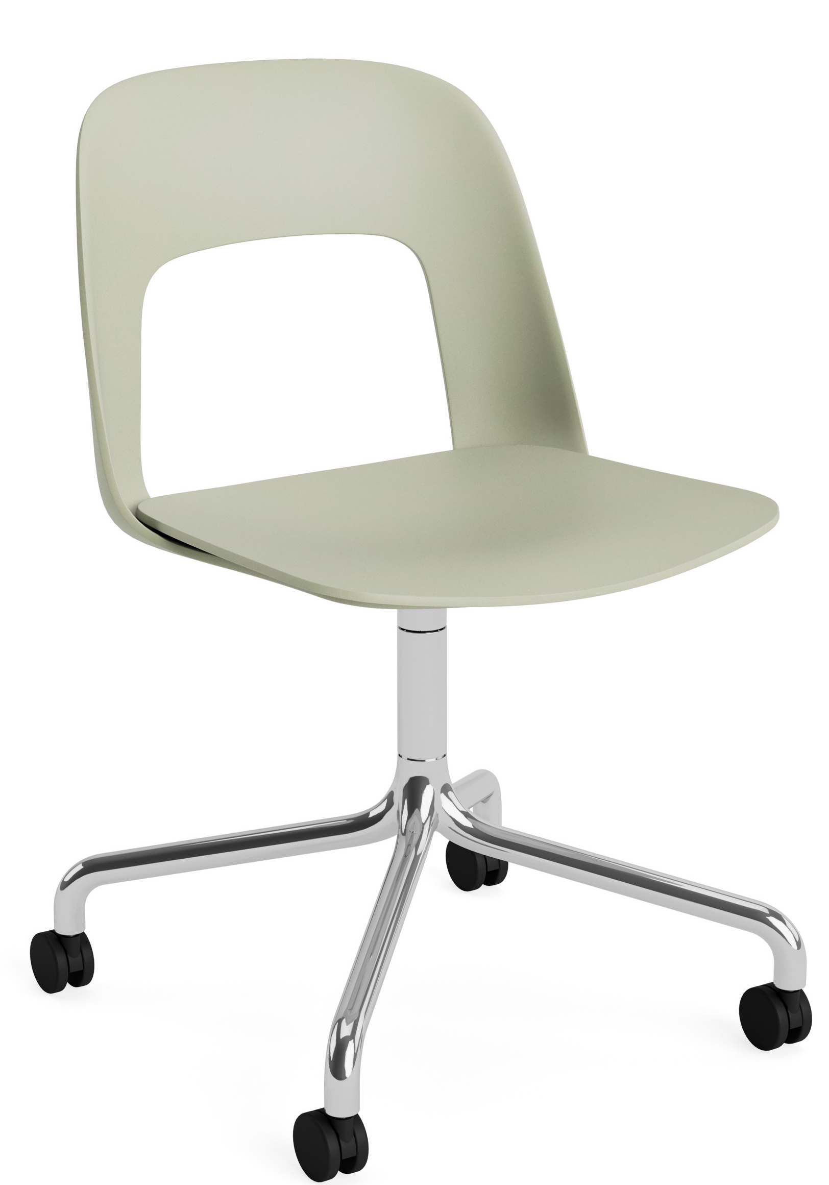 Lay-out Side Chair 161, draaistoel met vier poten van Hay