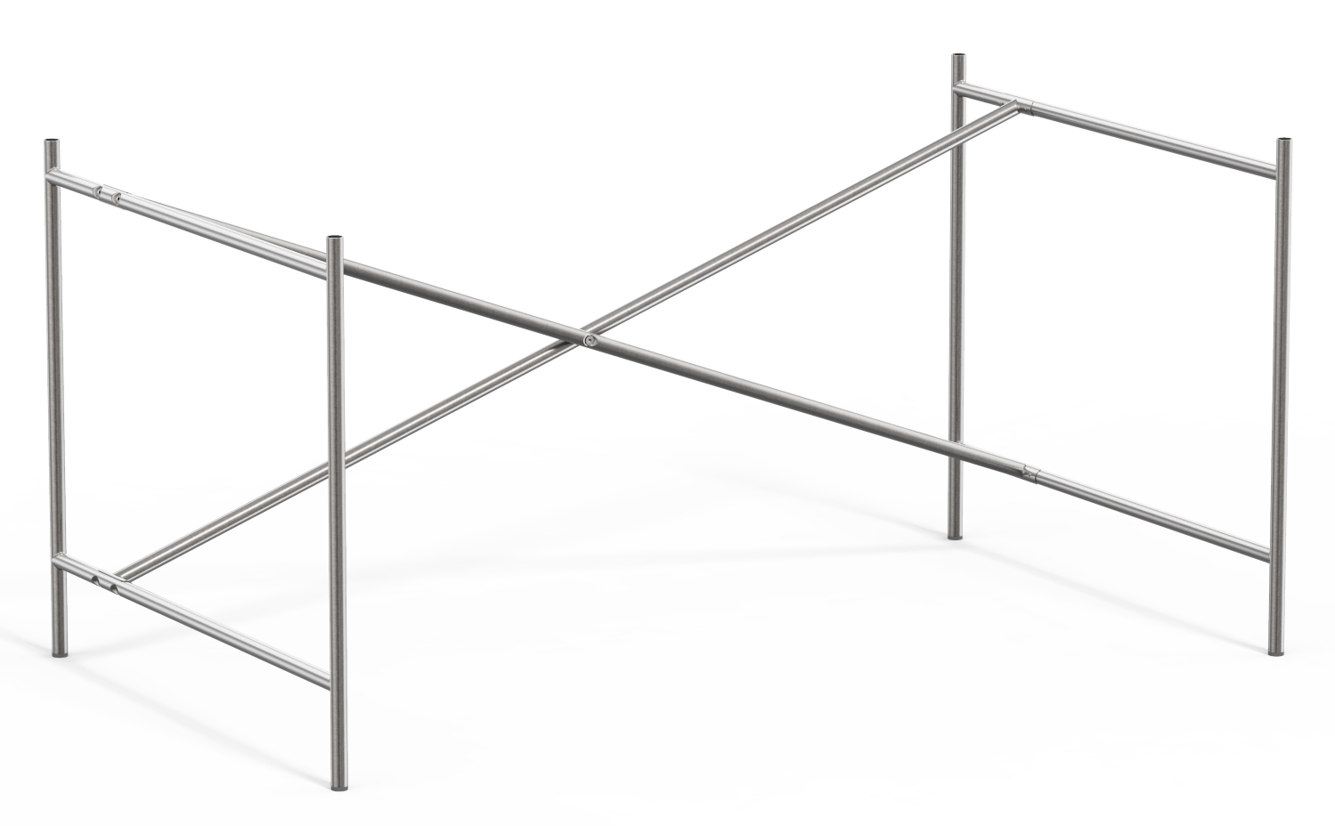 Eiermann Tischgestell von Richard Lampert, verchromtes Stahlrohr, minimalistisches Design für moderne Büros und Wohnräume.