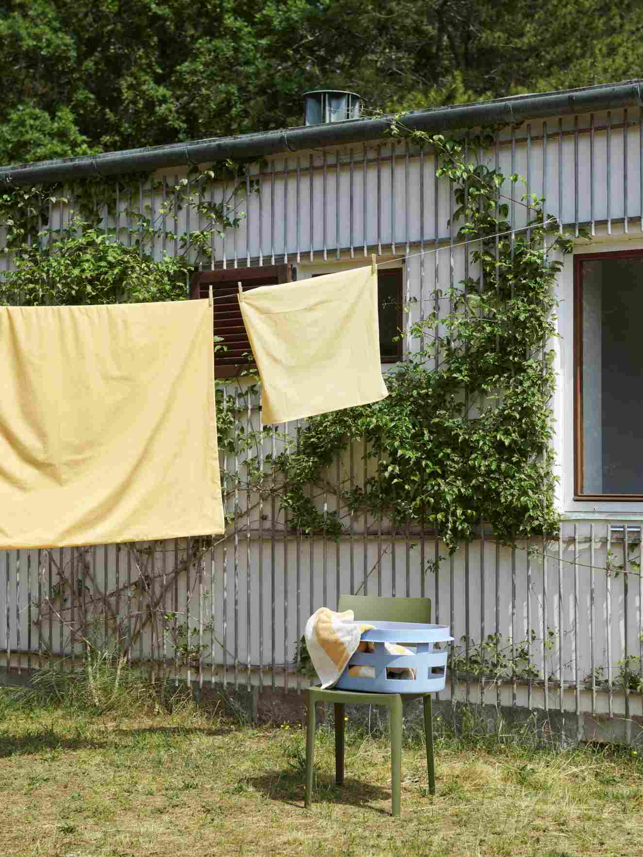 Waskorf S RECYCLED Hay Soft blauw