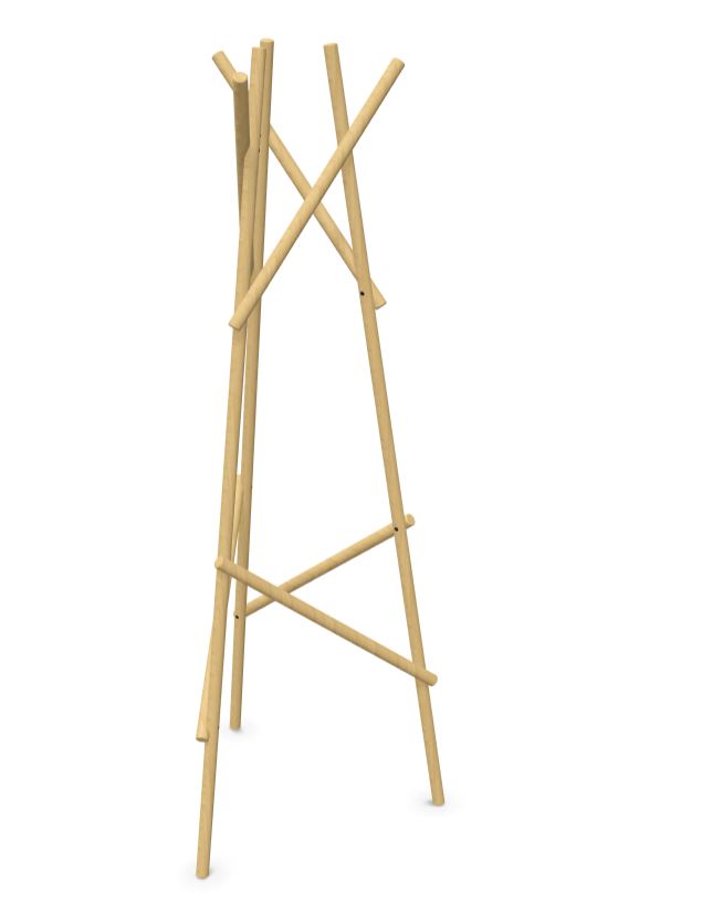 Kendo Garderobeständer aus Eiche Natur von Cascando. Moderner, minimalistischer Kleiderständer aus hellem Holz.