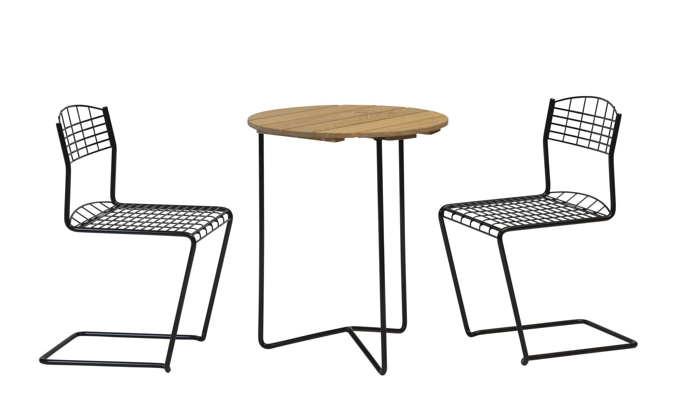 High Tech Chair Stühle von Grythyttan Stalmöbler mit Tisch für den Garten oder Balkon.