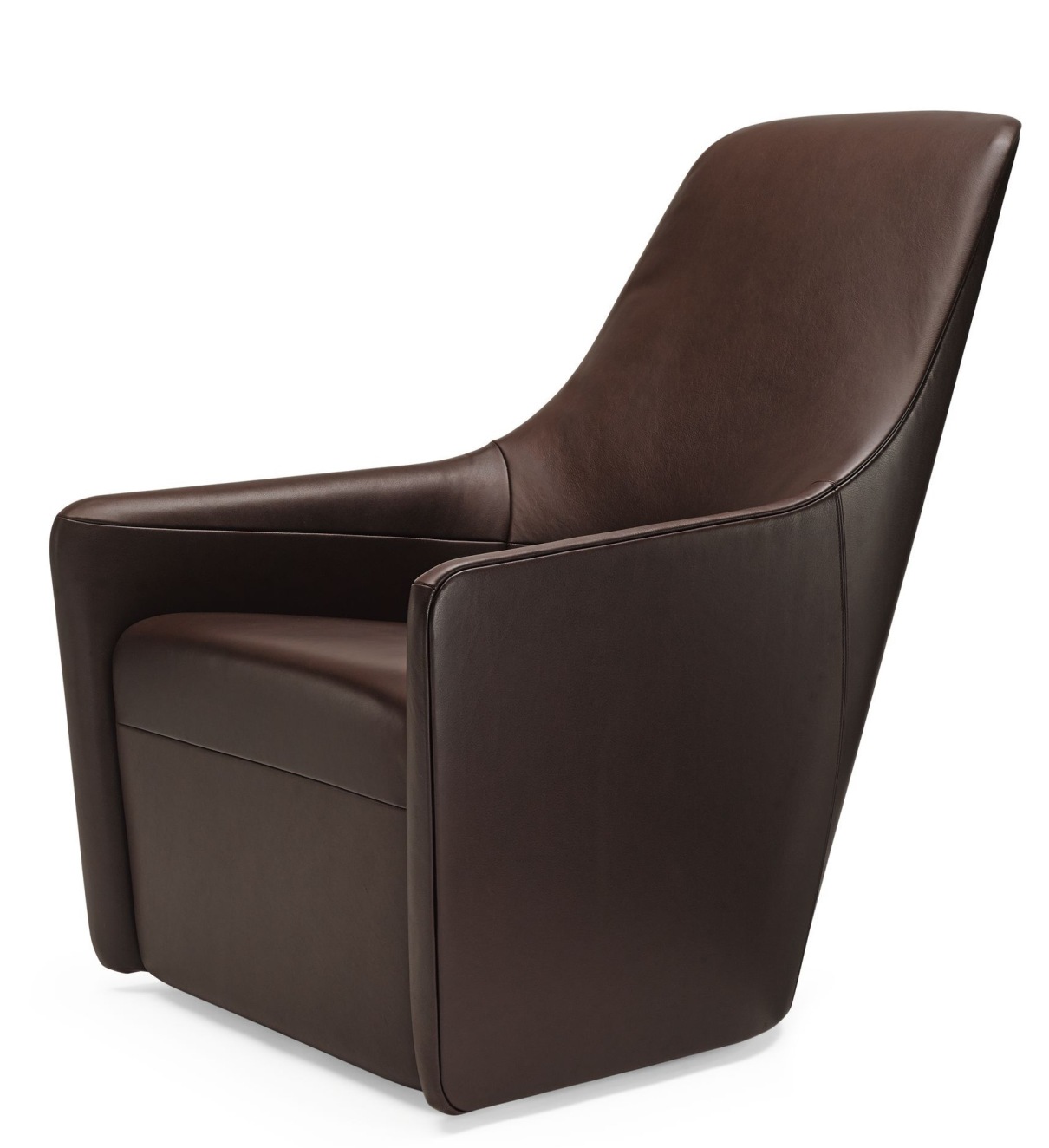 Brauner 520 Foster Sessel von Walter Knoll, moderner Ledersessel für Wohnzimmer und Büro.