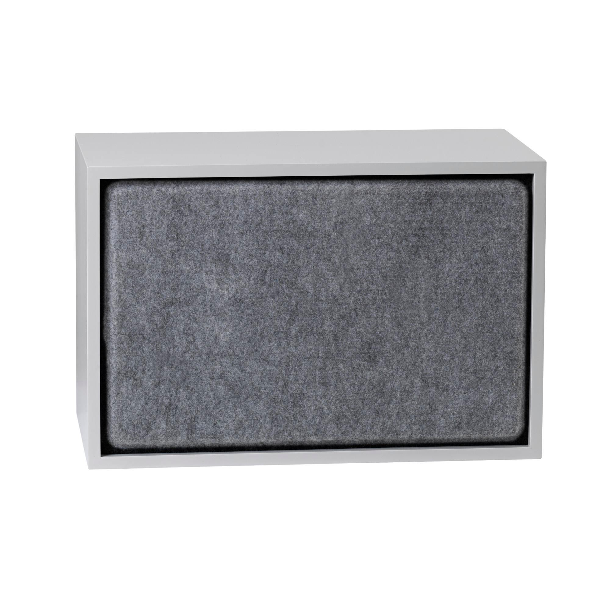 Graues Akustikpaneel für Muuto Stacked Regalsystem, große Größe, zur Schallabsorption und Raumgestaltung.