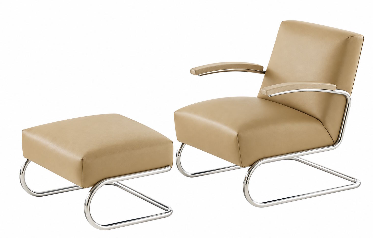 JS. Thonet by Jil Sander S 411 / S411 Fauteuil Nordic Thonet met krukje GRATIS!