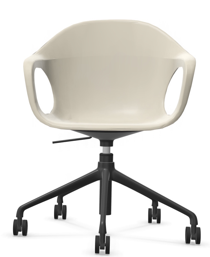 Elephantino fauteuil met vijfpootsonderstel en wieltjes van KRISTALIA