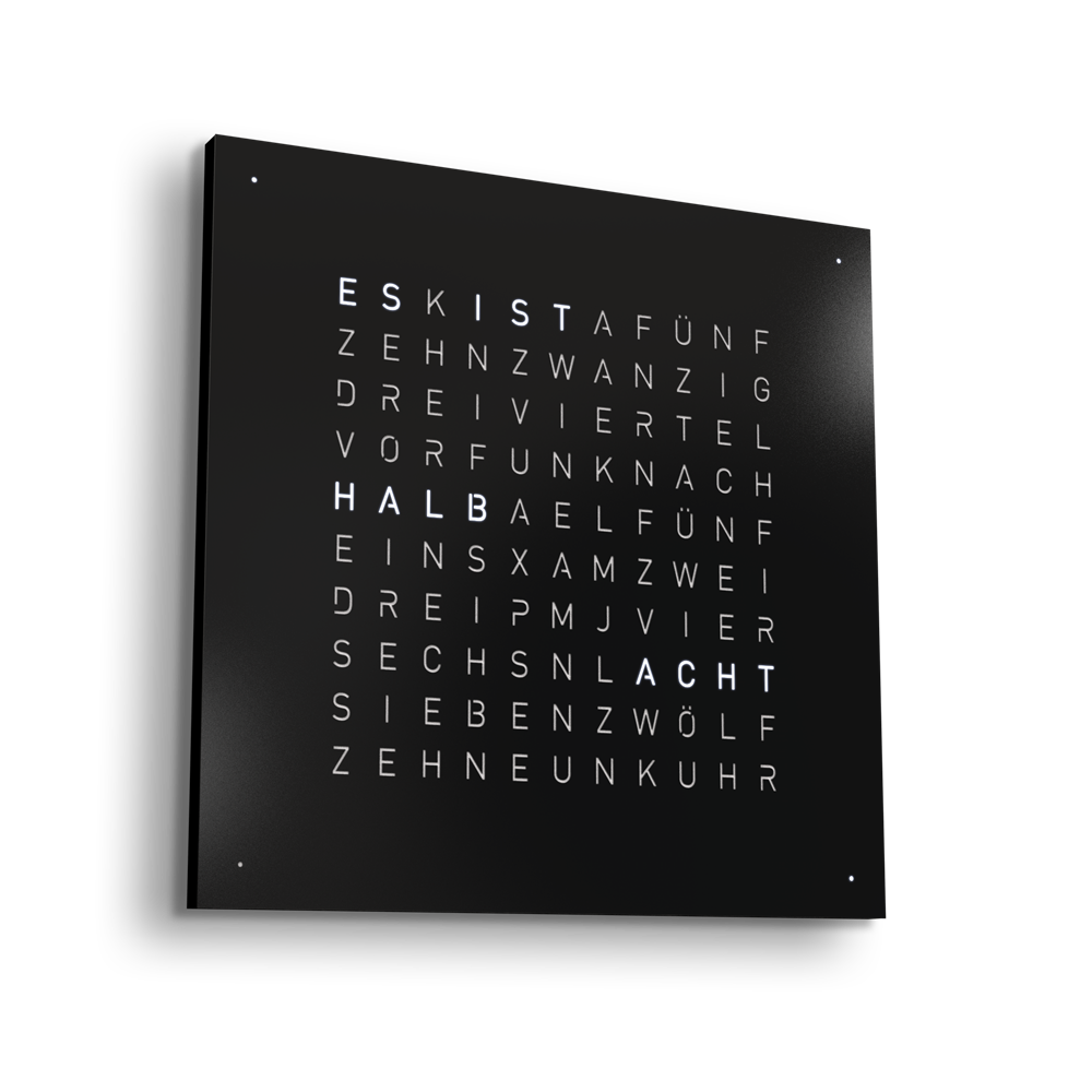 Earth 45 Steel Series Wandklok / Tijdsobject Engels QLOCKTWO