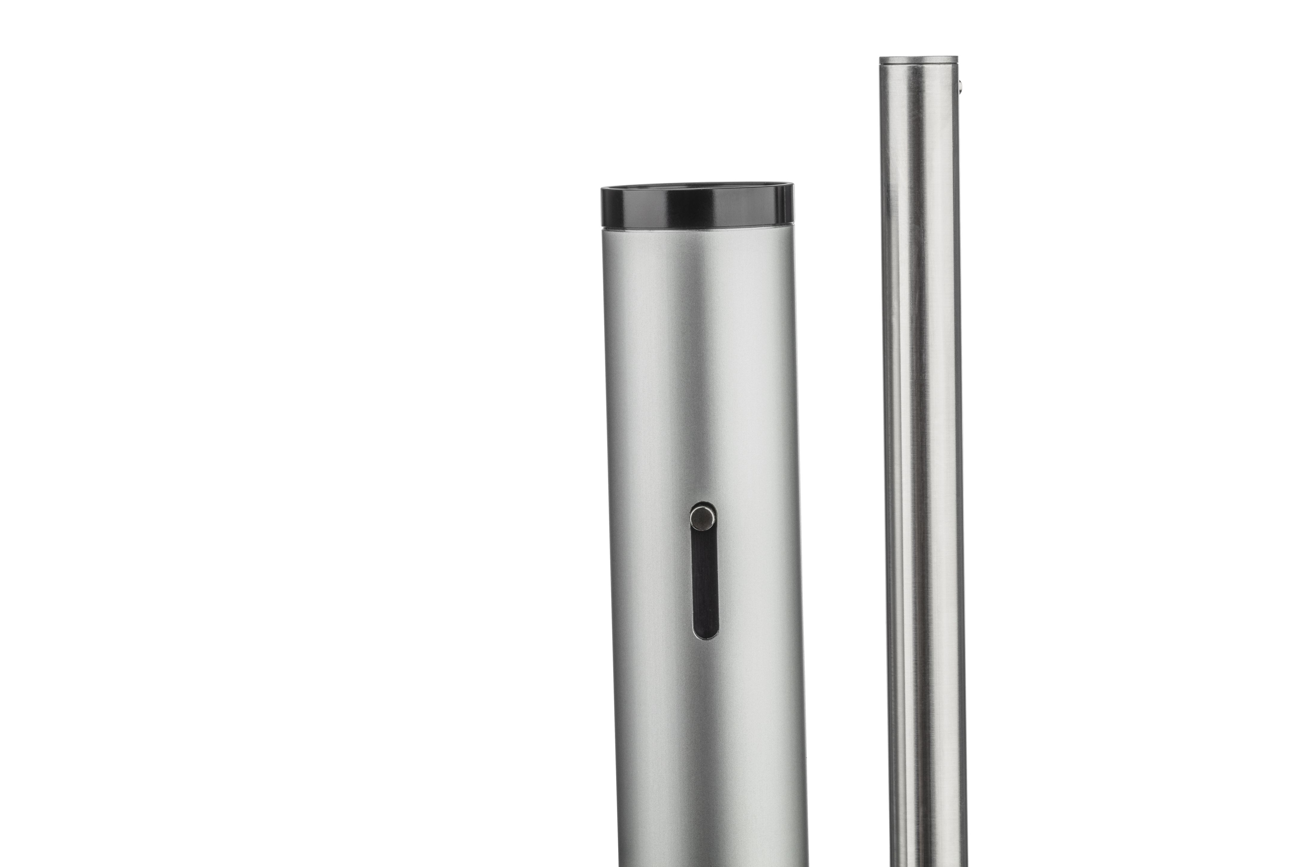 LINIjA S Stehleuchte von Baltensweiler, minimalistisches Design, silberfarbenes Metall, moderne Innenbeleuchtung.