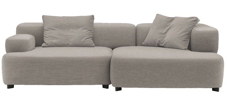 Alphabet Sofa von Fritz Hansen, 3-Sitzer mit Armlehne rechts, modernes Design Sofa in Beige.