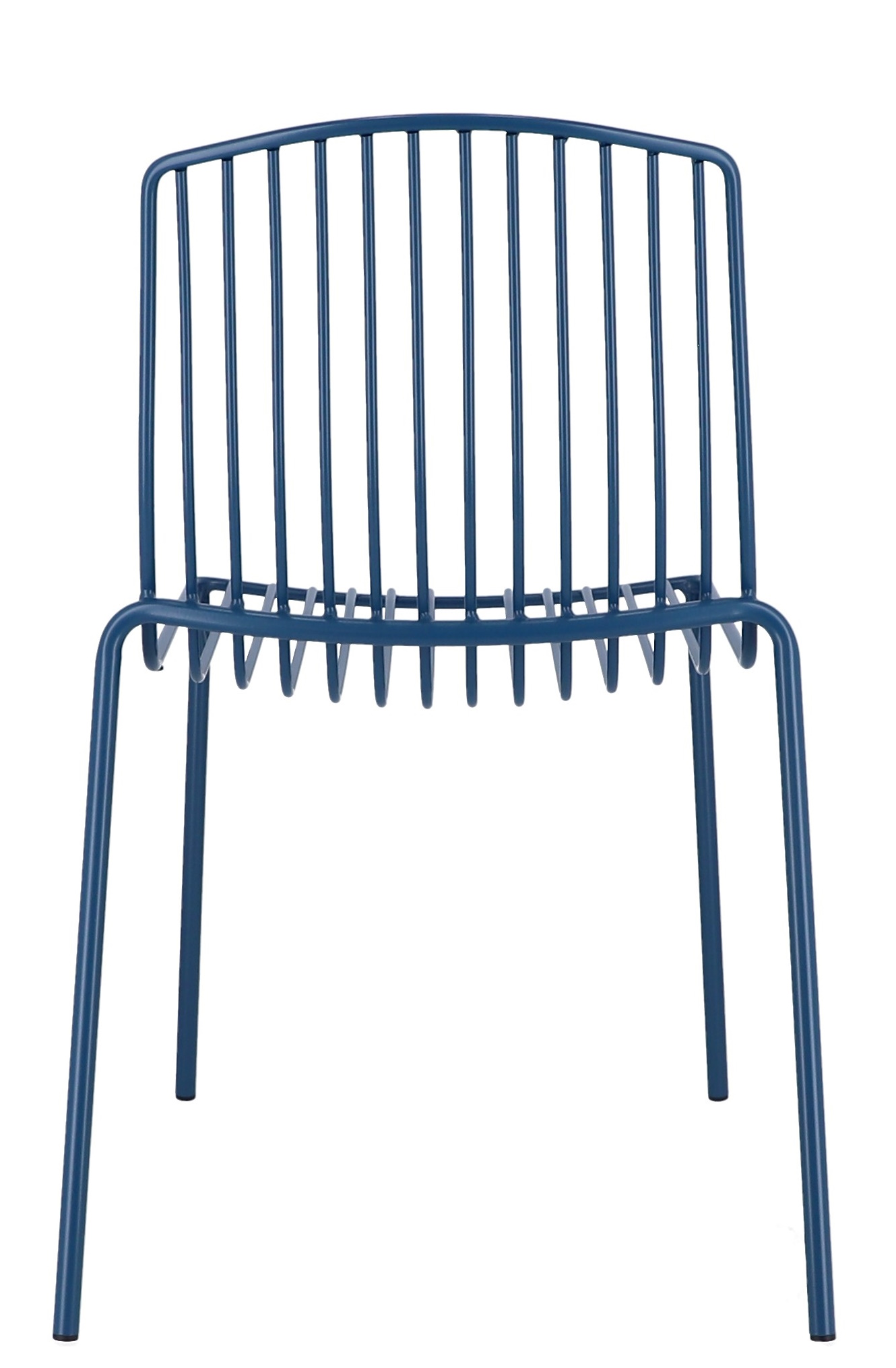 Blauer Mori Stuhl von Jan Kurtz für den Außenbereich, Ansicht von vorne.
