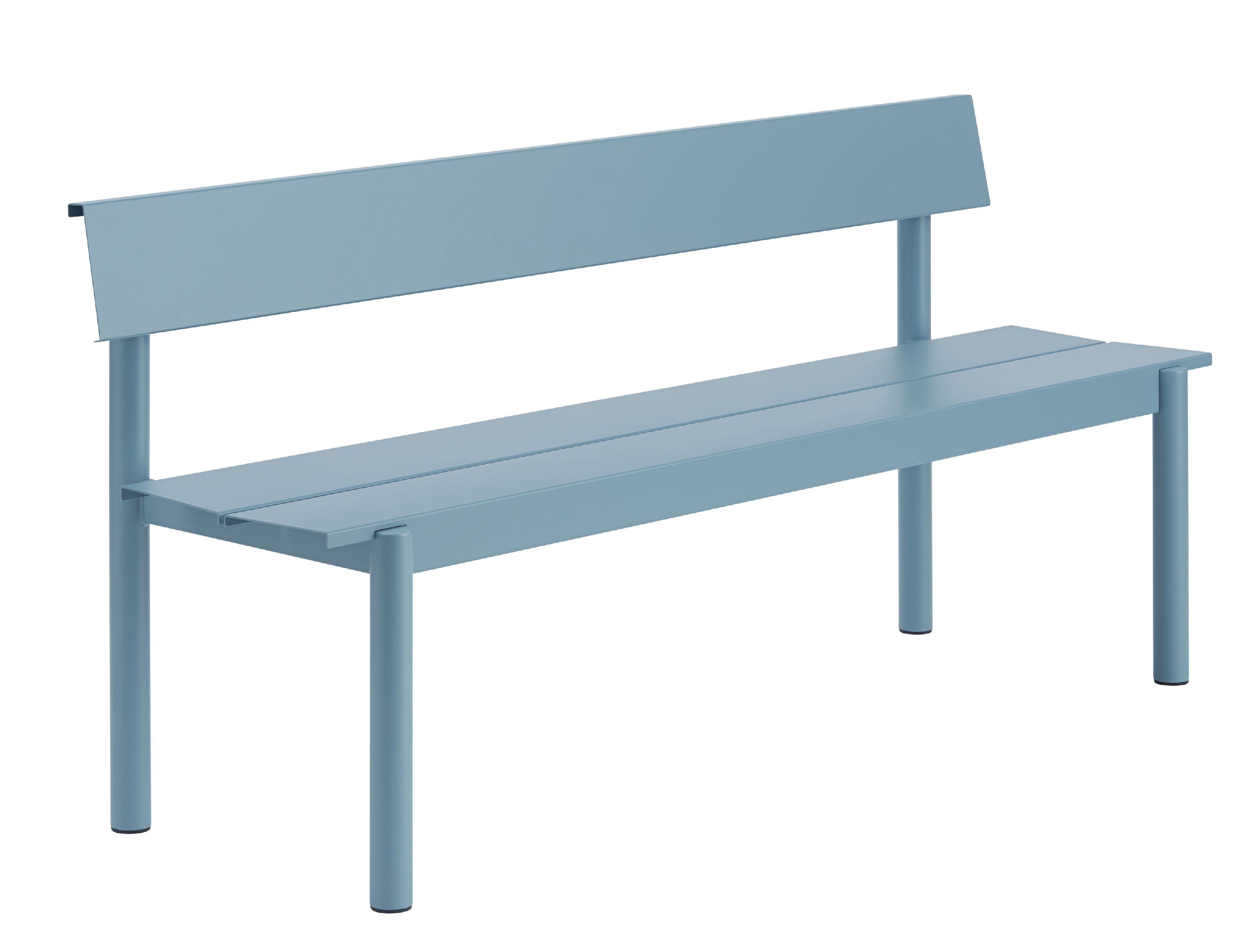 Linear Steel Bench: buitenbank met rugleuning 170 x 34 cm Muuto