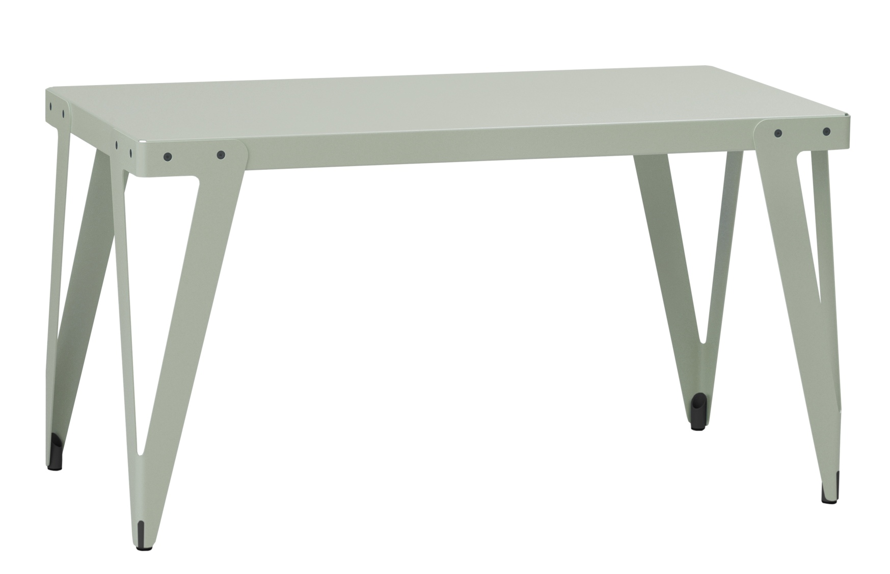 Lloyd Tisch Functionals: Moderner Esstisch oder Schreibtisch in Hellgrau mit minimalistischem Design und Metallgestell.