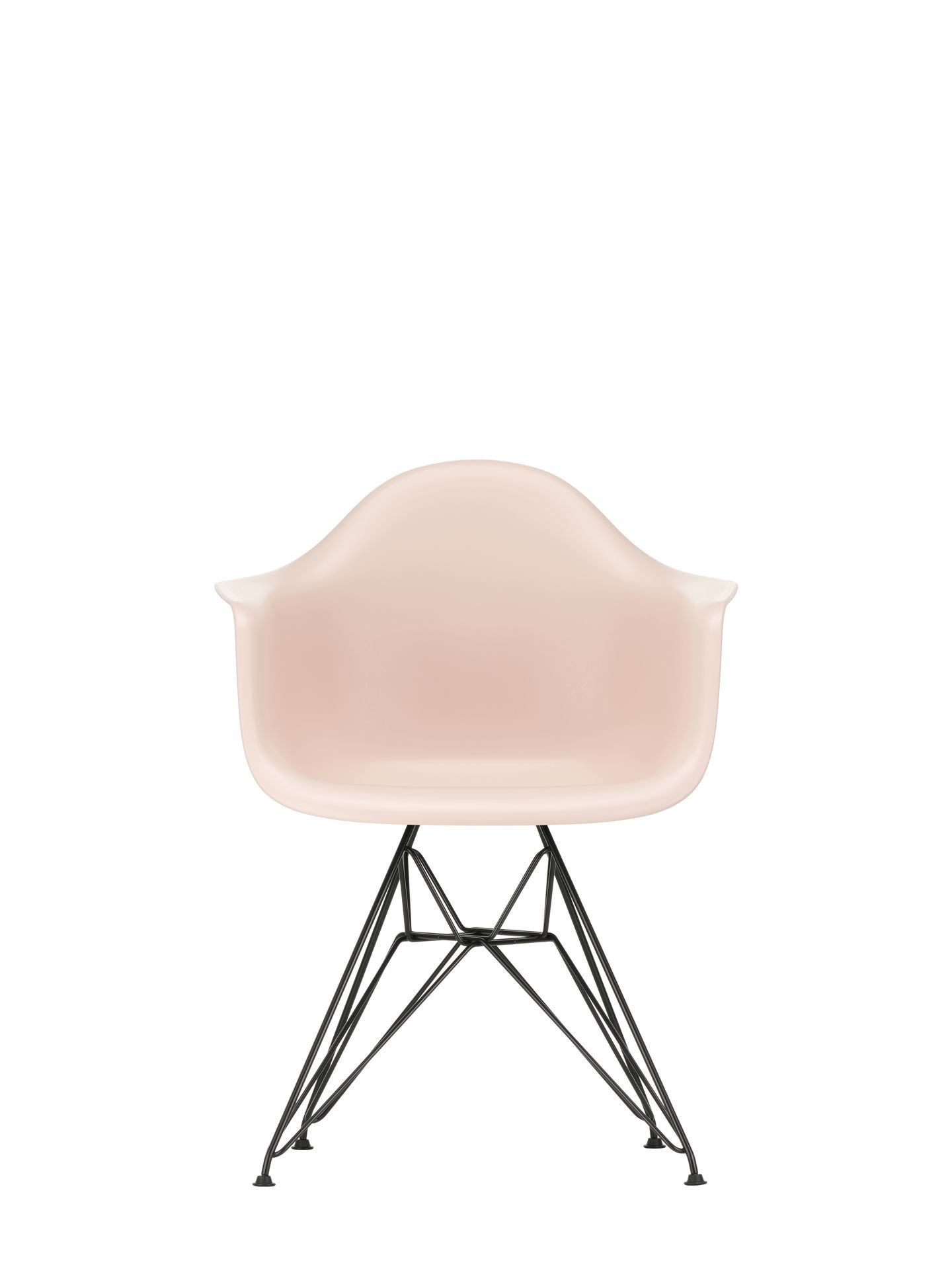 Eames Plastic Arm Chair DAR Stuhl von Vitra in Forest mit schwarzem Eiffelturm-Gestell.