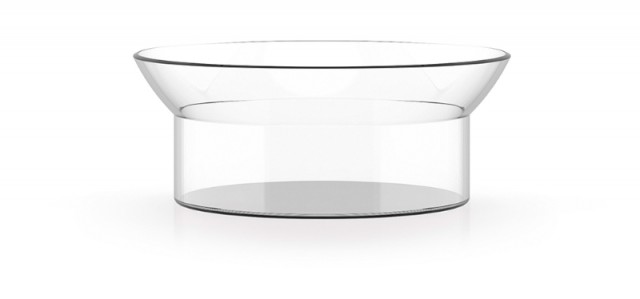 Wilhelm Abtropfschale von Philippi im Bauhaus Stil, transparente Glas-Abtropfschale für Küche und Tisch.