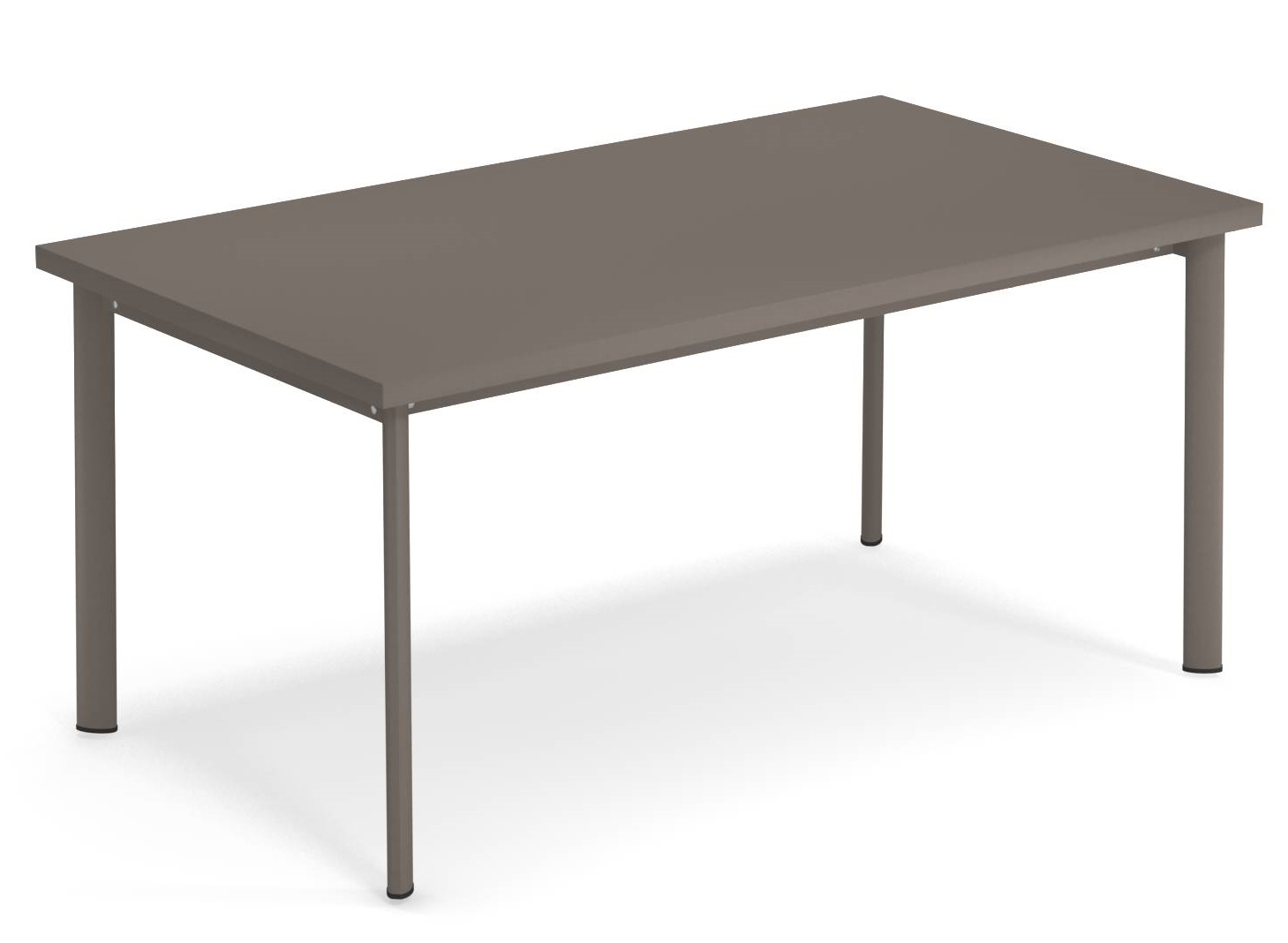 Star Tisch Outdoor von Emu, rechteckiger Gartentisch aus Metall in Taupe, moderne Outdoor-Möbel für Terrasse und Garten.