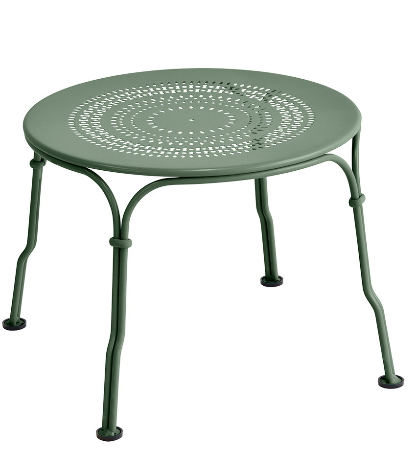 Grüner Fermob 1900 Beistelltisch Ø 45 cm für den Garten oder die Terrasse.