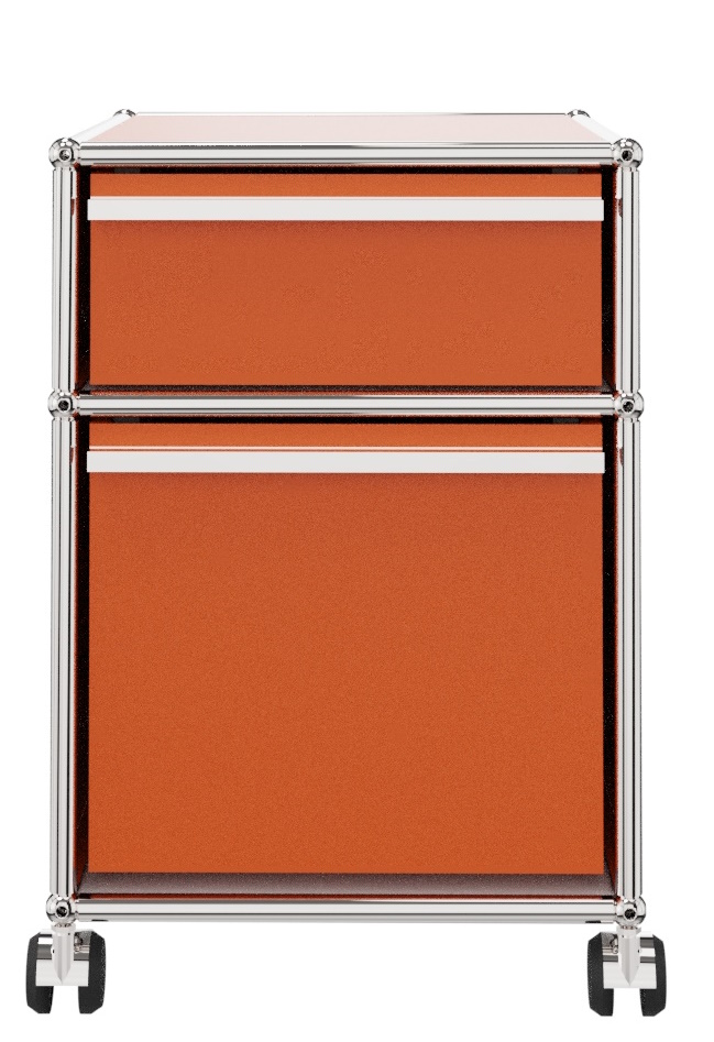 USM Haller rolcontainer met hangmappen – puur oranje
