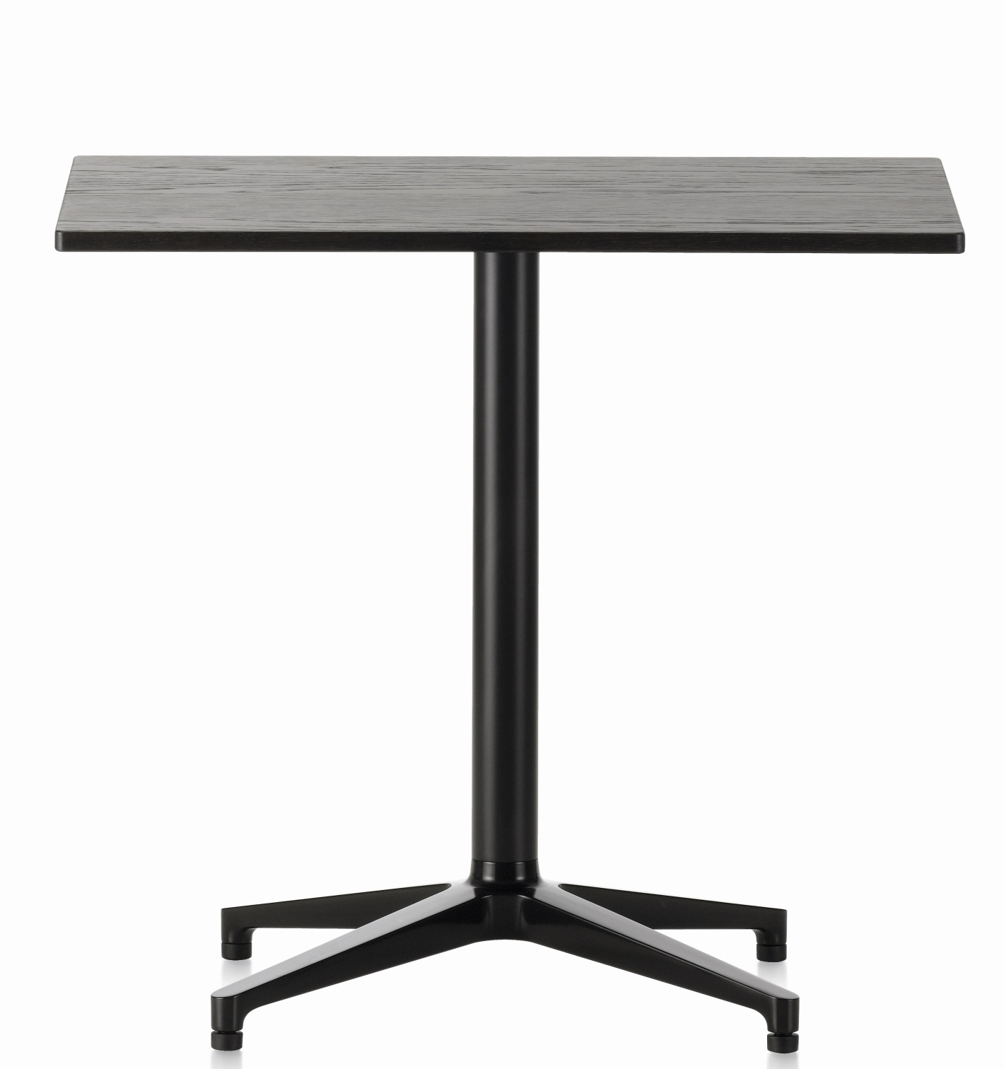 Schwarzer, rechteckiger Bistro Table Tisch von Vitra für den Outdoor-Bereich mit zentralem Fuß.