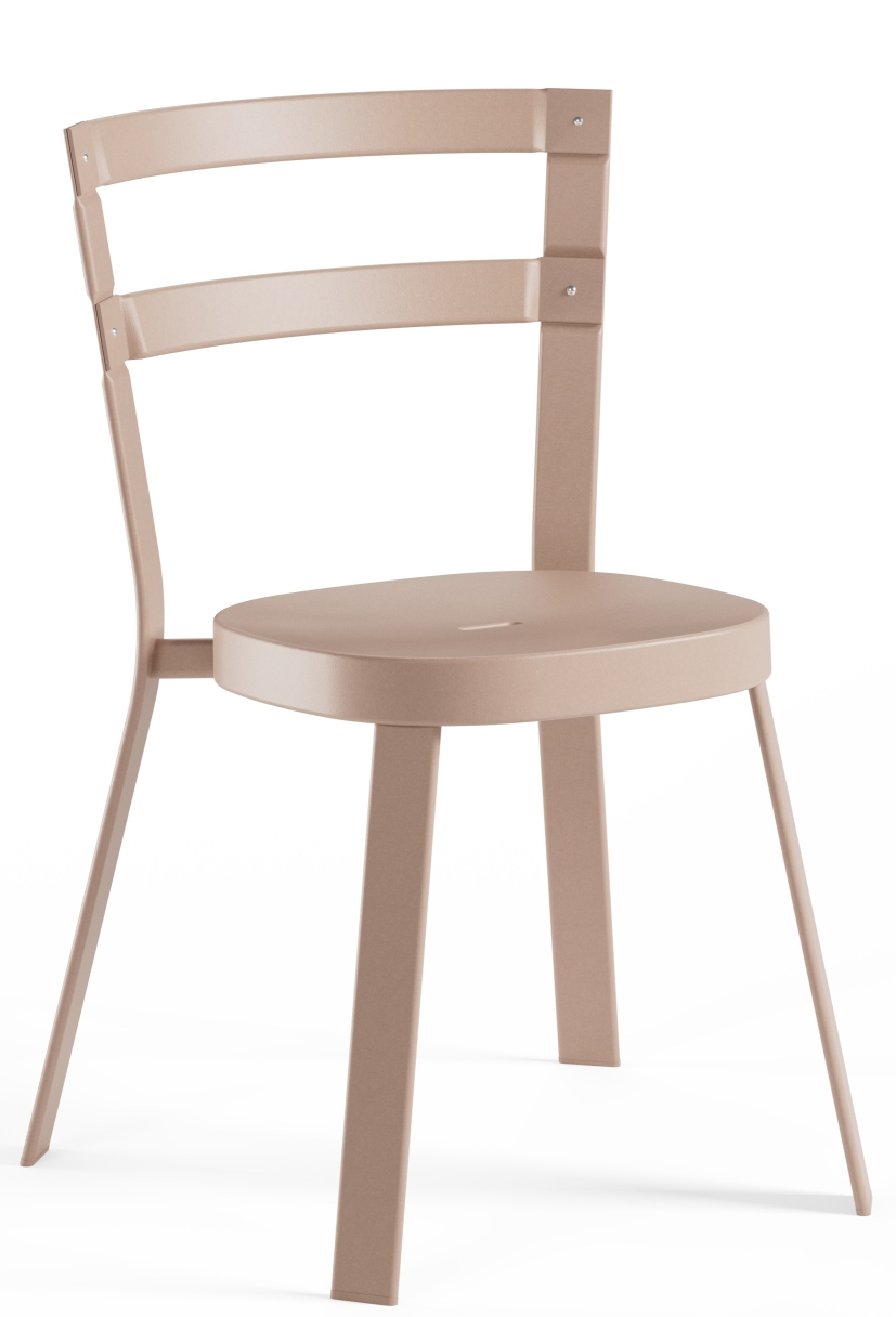 Beiger Thor Chair Stuhl von Emu für den Außenbereich, minimalistisches Design mit drei Rückenlehnen.