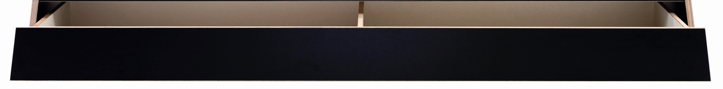 Schwarze Bettkasten Schublade für Stockholm Bett, zur praktischen Aufbewahrung unter dem Bett.