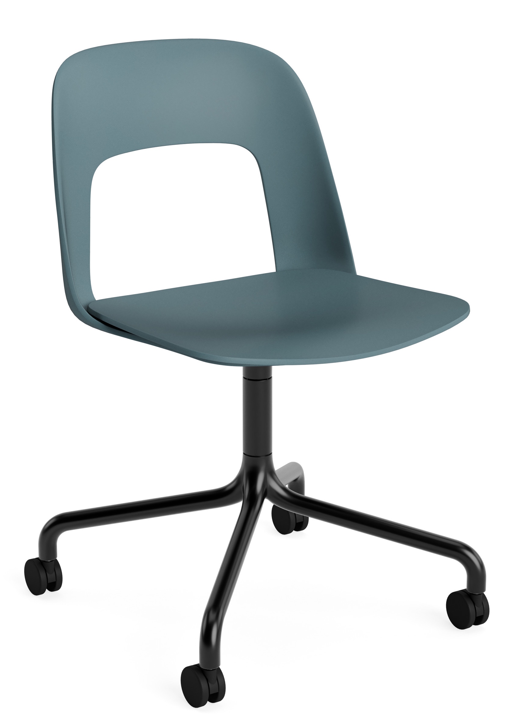Lay-out Side Chair 161, draaistoel met vier poten van Hay