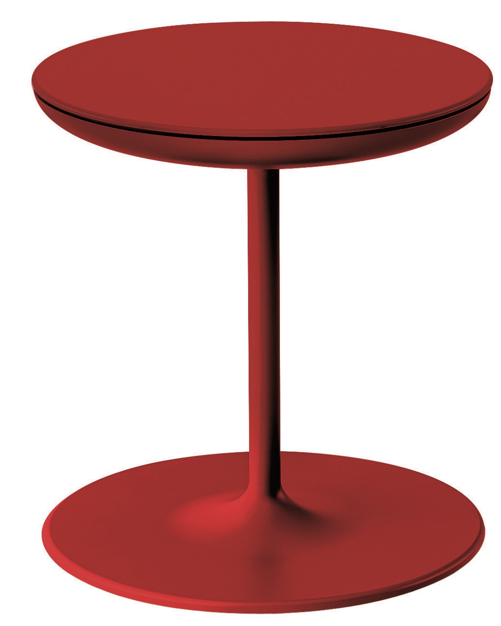 Roter Toi Beistelltisch von Zanotta: Moderner runder Tisch mit minimalistischem Design für Wohnzimmer und Büro.