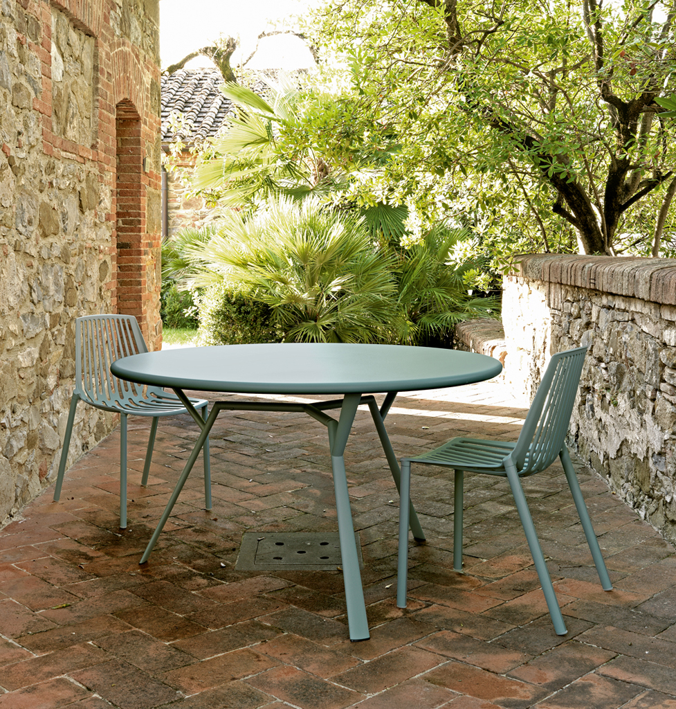 Rion Outdoor Stuhl und Tisch Set in Grün, Gartenmöbel für Terrasse und Balkon.