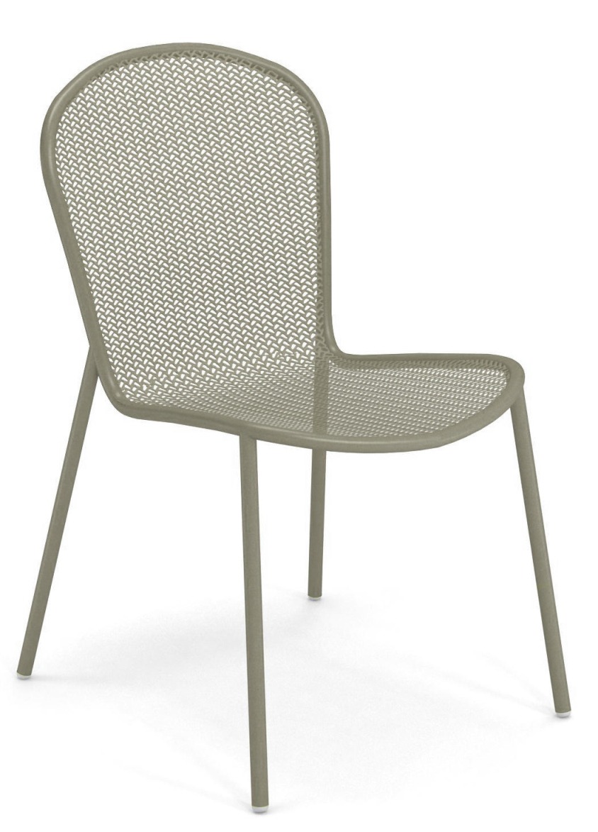Ronda X Stuhl von Emu für den Außenbereich, aus Metall in Taupe.