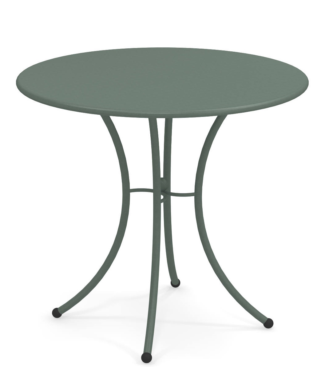 Runder, olivgrüner Pigalle Gartentisch von Emu, ideal für den Außenbereich und stilvolle Terrassen.