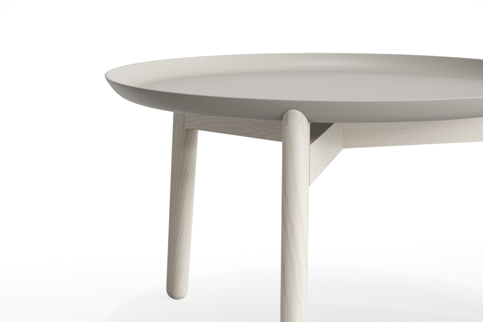 Nahaufnahme des Plaisir 2 Beistelltisches von Zeitraum, Aluminium und Holz, Höhe 32 cm.