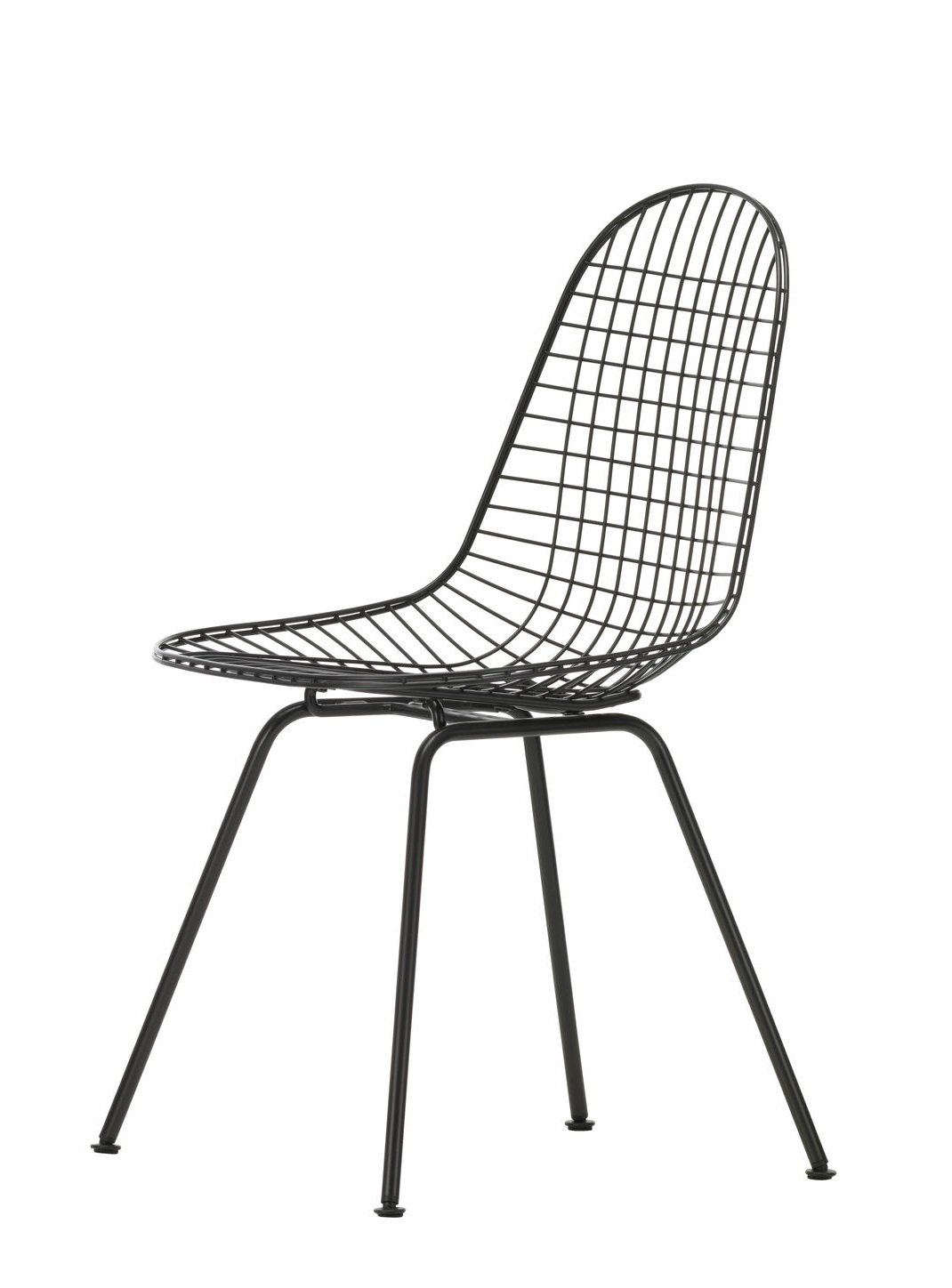 DKX Wire Chair von Vitra, ungepolsterter Design Stuhl aus schwarzem Stahl, minimalistisch und modern.