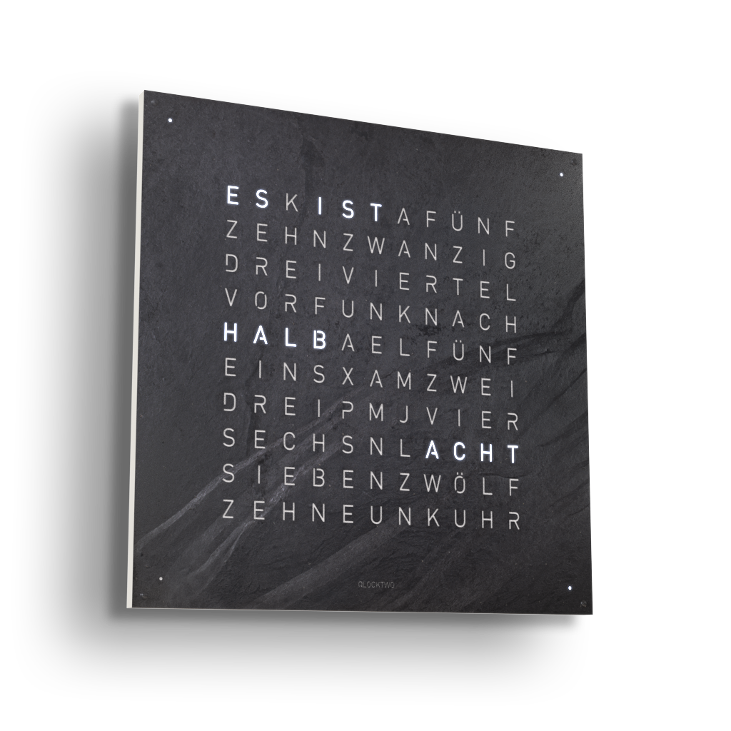 Earth 90 Creator's Edition wandklok / Tijdsobject Duits QLOCKTWO
