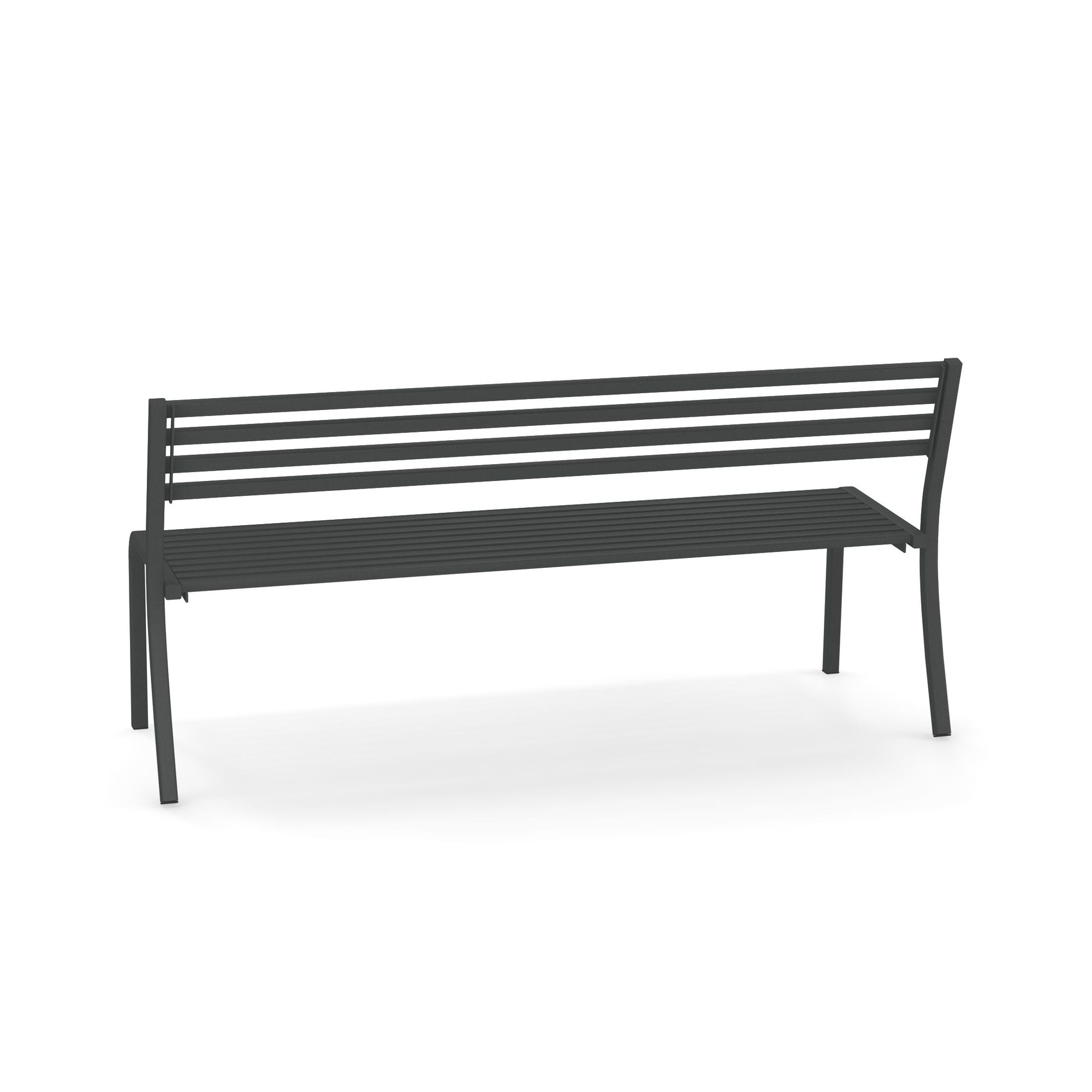 Emu Segno Bank, 168 cm, aus Metall in Anthrazit für Garten und Terrasse.