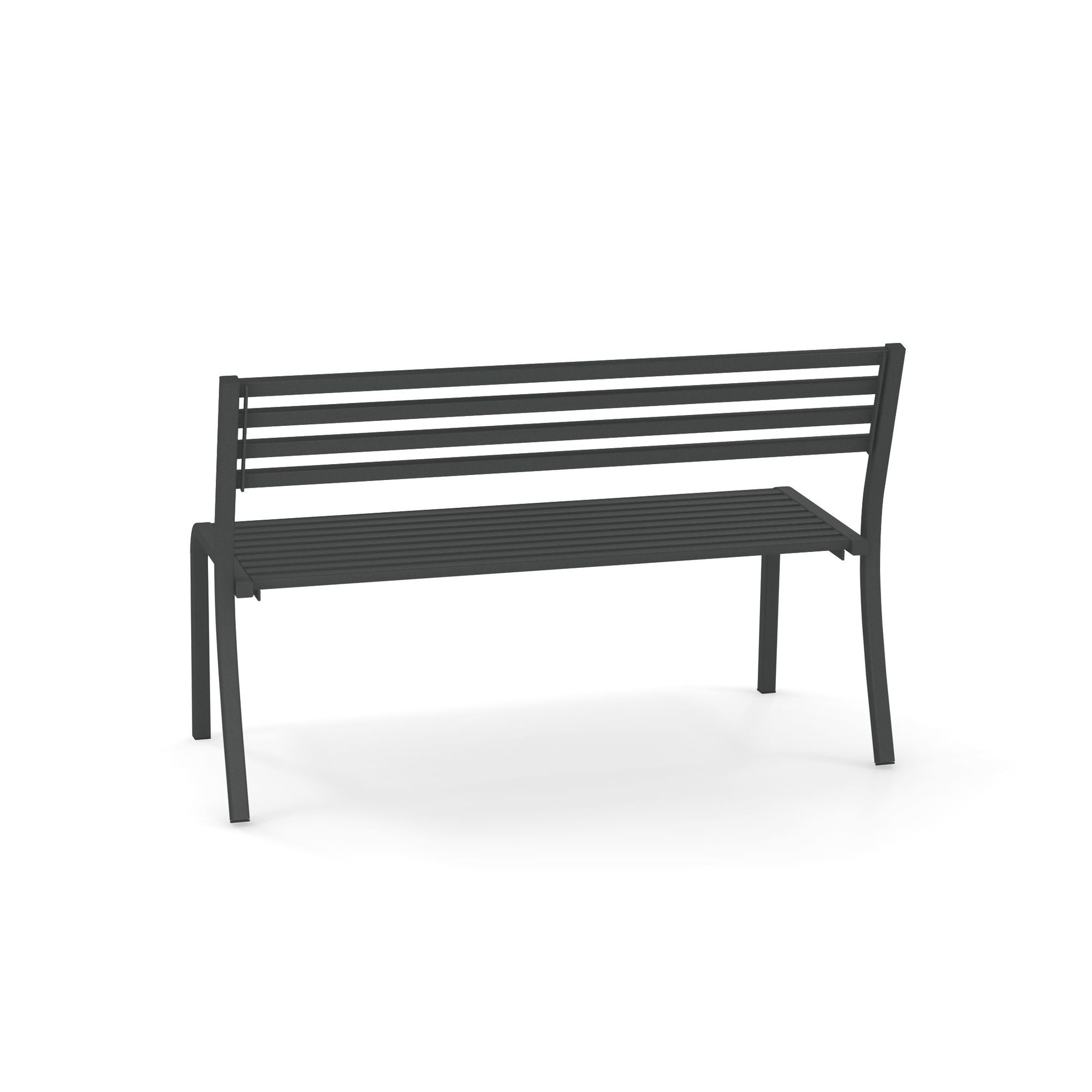 Emu Segno Bank, 128 cm, anthrazitfarbene Metallbank für den Garten oder die Terrasse.