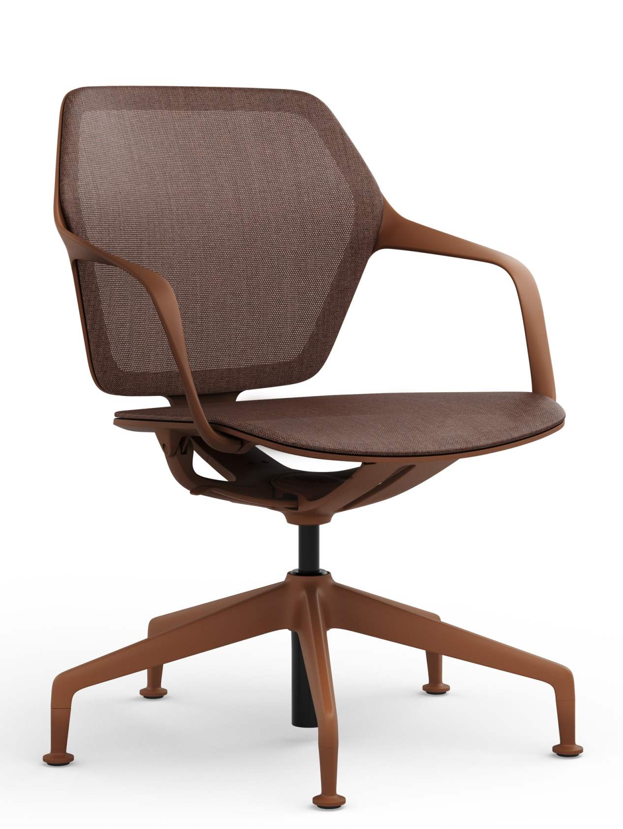 Ray Work 9220 Bürodrehstuhl von Brunner in Braun mit Armlehnen und Netzrücken für ergonomisches Sitzen.
