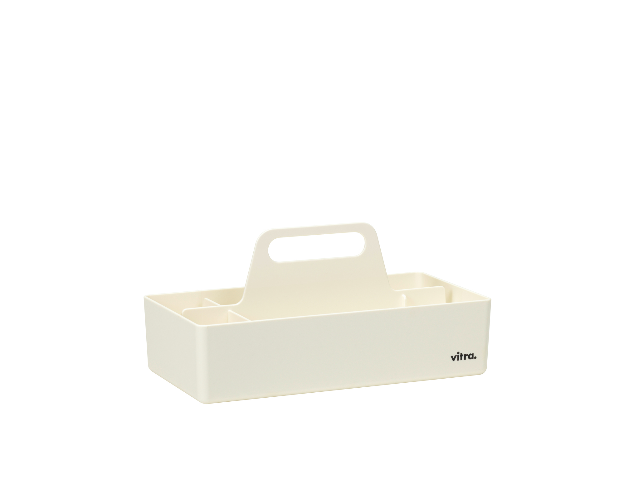 Vitra Toolbox in Weiss, eine praktische Organisationsbox mit Griff für Büro, Werkstatt oder Zuhause.
