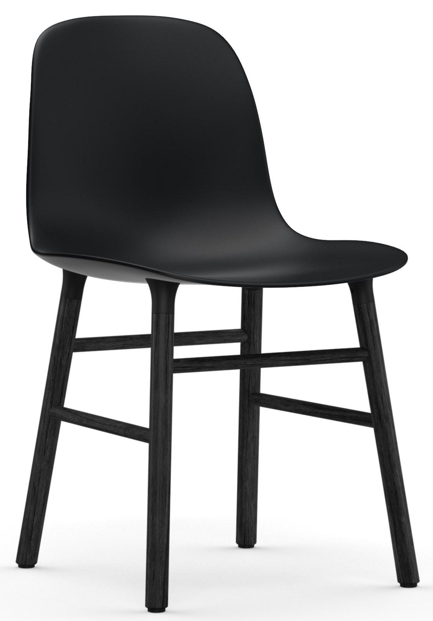 Schwarzer Form Chair Stuhl von Normann Copenhagen mit Holzbeinen, moderner skandinavischer Design Stuhl.