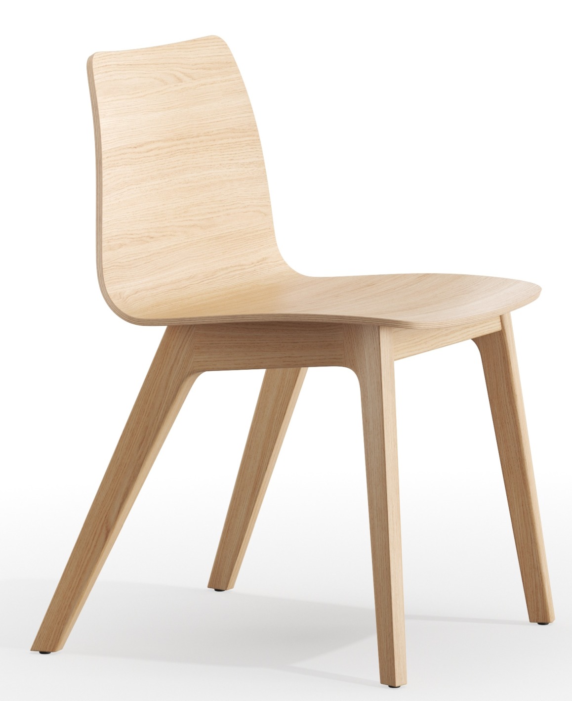 Morph Plus Holzstuhl von Zeitraum, minimalistisches Design, gefertigt aus hellem Eichenholz, ideal für Esszimmer und Büro.