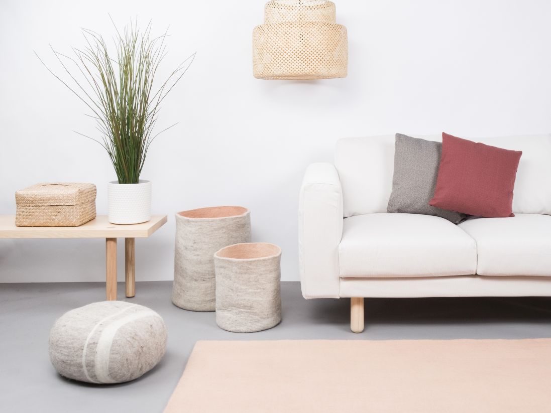 Mono rechthoekig viltkleed 160 x 230 cm myfelt  Merle (roze)