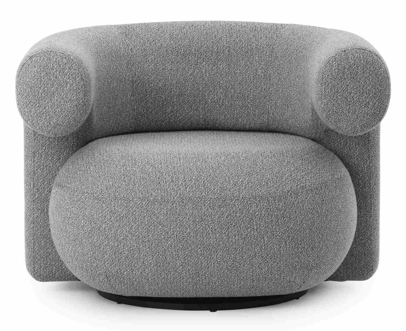 Grauer Burra Lounge Chair Sessel von Normann Copenhagen mit Drehfunktion für den Outdoor-Bereich.