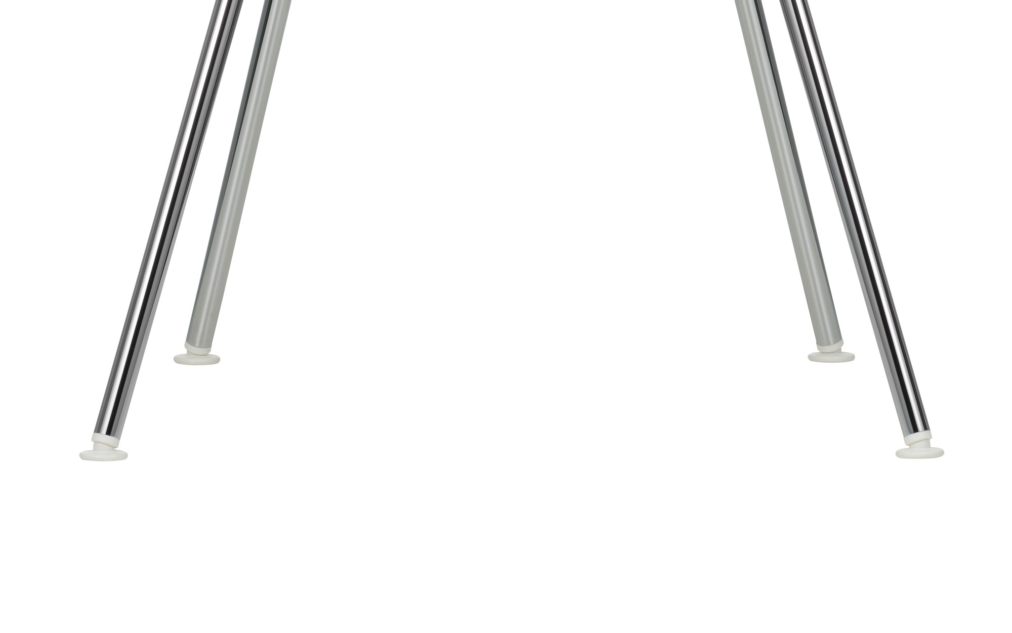 Detailaufnahme: Eames Plastic Chair Bein mit weißen Kunststoffgleitern für DSX, DAX, DKX, DAL.