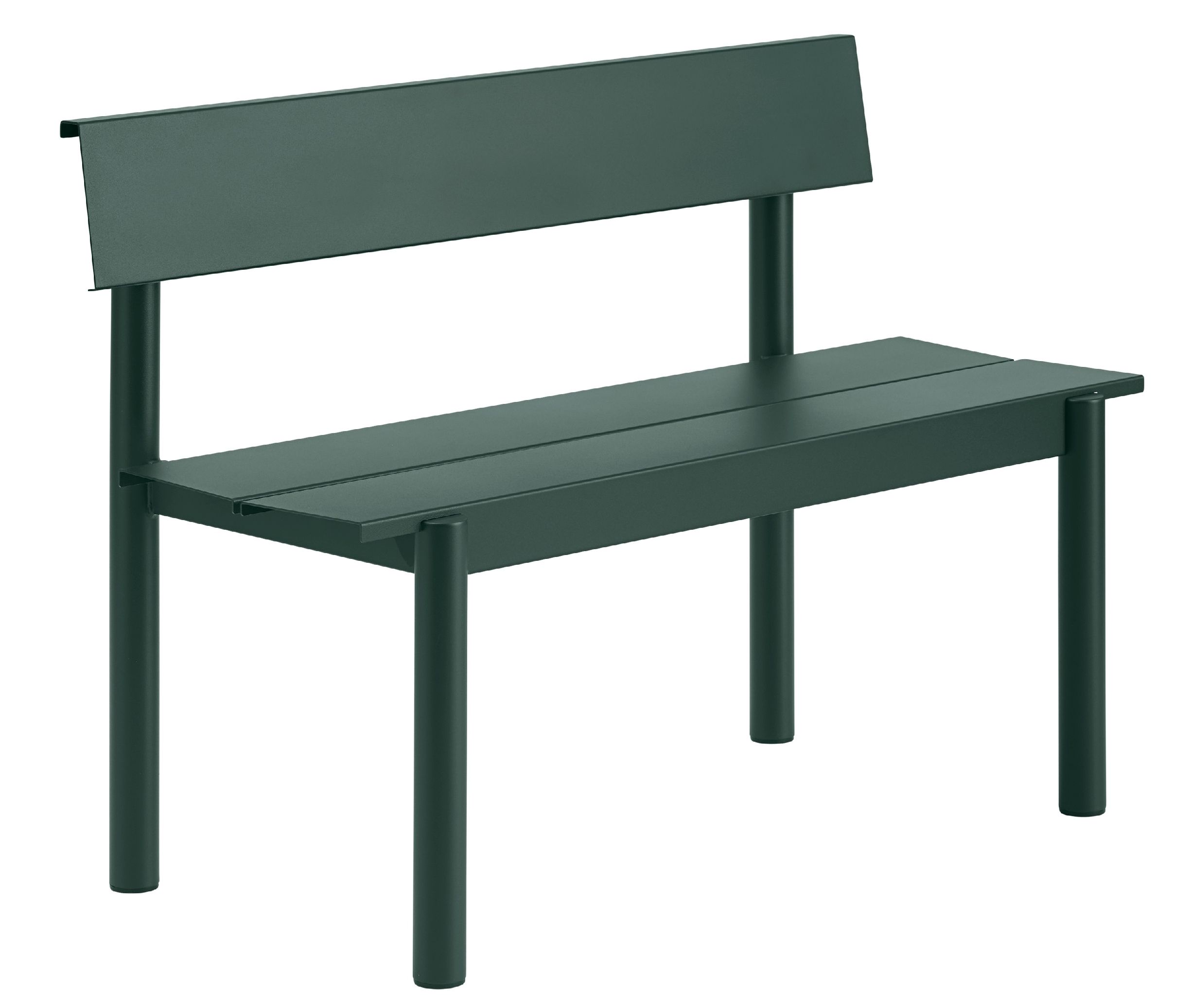 Linear Steel Bench: buitenbank met rugleuning 110 x 34 cm Muuto