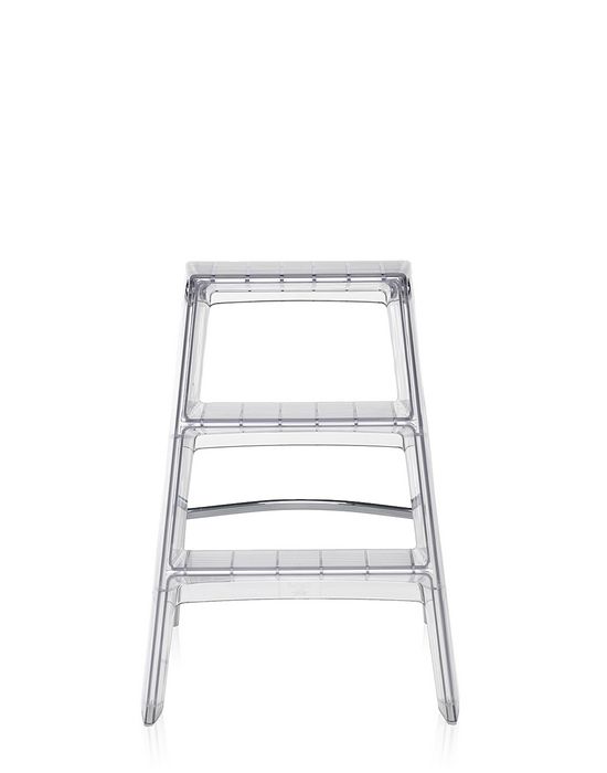 Transparente Upper Klappleiter von Kartell, moderne Tritthocker Leiter aus Kunststoff für den Haushalt.